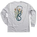 Upstate Nursing stethoscope&nbsp;, a Sport Grey Classic Long Sleeve Tee (back-view)