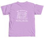Spicy Little Book Club Merch, a Neon Violet Comfort Colors Unisex Tee (back-view)