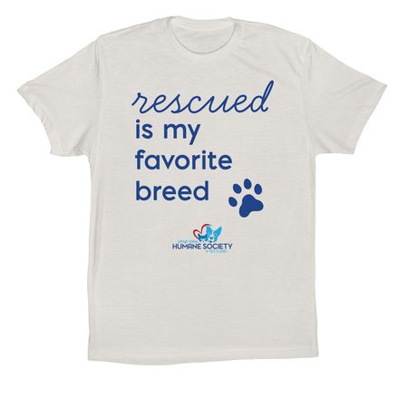 Rescued Is My Favorite Breed, a Vintage White Premium Cotton Tee