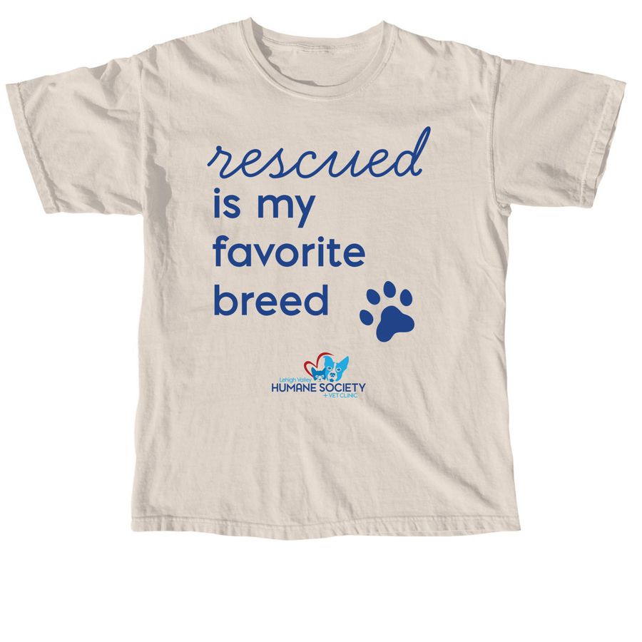 Rescued Is My Favorite Breed, a Ivory Comfort Colors Unisex Tee