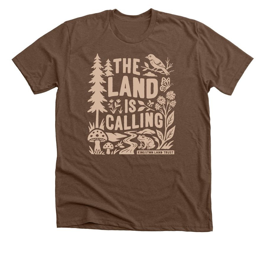 The Land is Calling T-Shirt, a Heather Brown Premium Unisex Tee