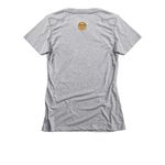 Jus' Sittin', a Dark Heather Grey Women's Slim Fit Tee (back-view)