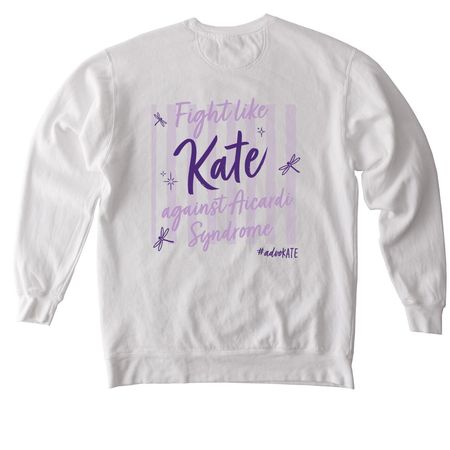 advoKATE., a White Comfort Colors Crewneck Sweatshirt