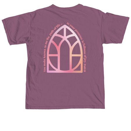 LSL: Window + Verse (wrap), a Berry Comfort Colors Unisex Tee (back-view)