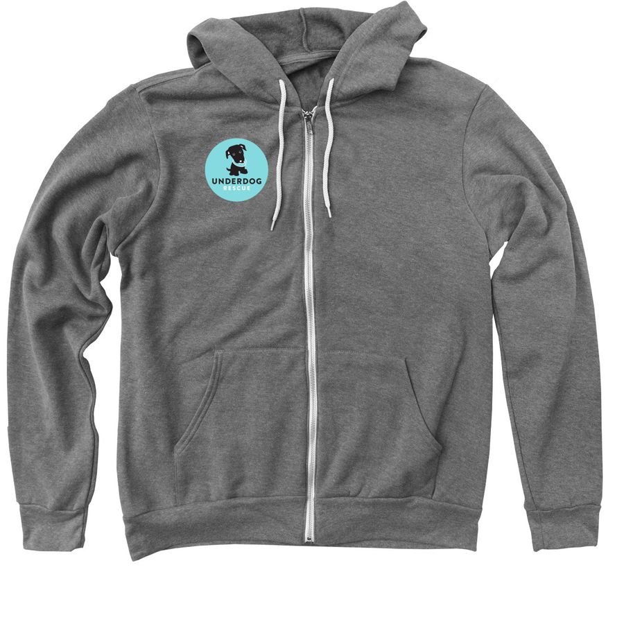 Rescues is My Favorite Breed Zip Up, a Deep Heather Zip Up Hoodie