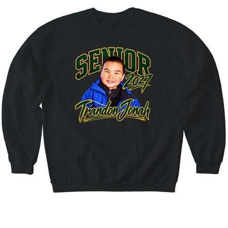 TJS, a Black Softstyle Crewneck Sweatshirt