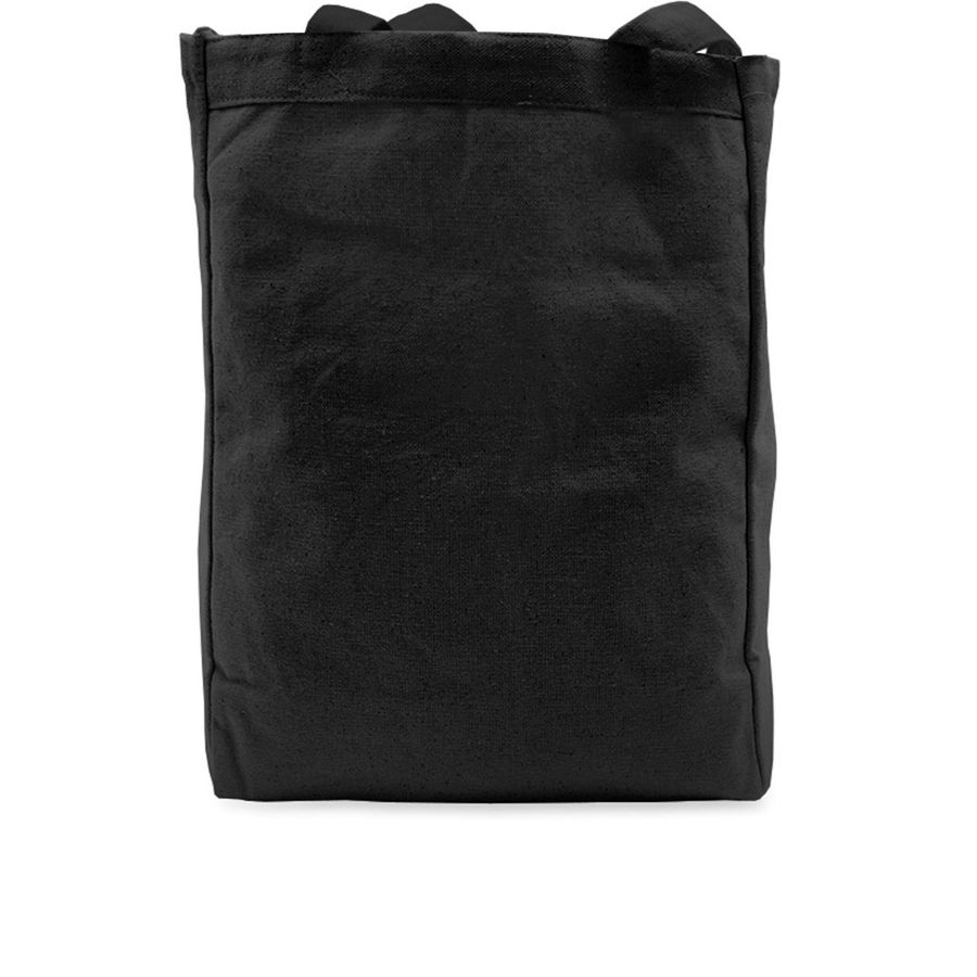 Friends of the Amherst, OH Public Library, a Black Recycled Cotton Tote Bag (back-view)