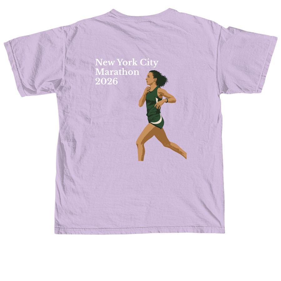 Courtney's NYC Marathon Swag, a Orchid Comfort Colors Unisex Tee (back-view)