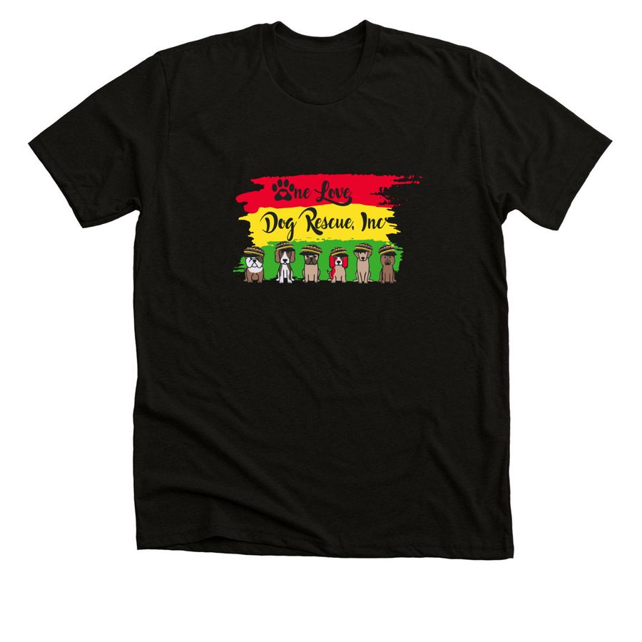 One Love Dog Rescue, a Solid Black Blend Premium Unisex Tee