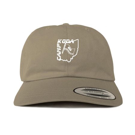 KODA CAMP Hats (White Logo), a Khaki Printed Classic Baseball Cap