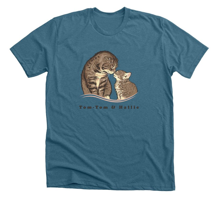 Tom-Tom & Hallie, a Heather Deep Teal Premium Unisex Tee