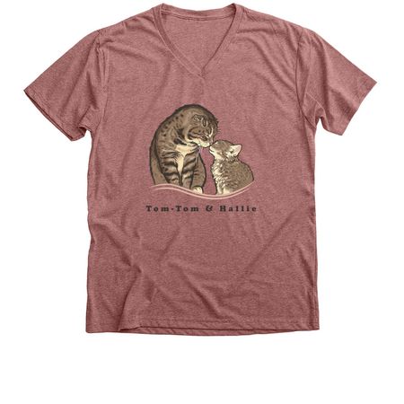 Tom-Tom & Hallie, a Heather Mauve Premium V-Neck Tee
