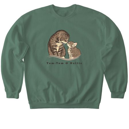 Tom-Tom & Hallie, a Military Green Softstyle Crewneck Sweatshirt