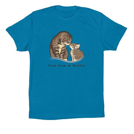 Tom-Tom & Hallie, a Electric Blue Premium Cotton Tee