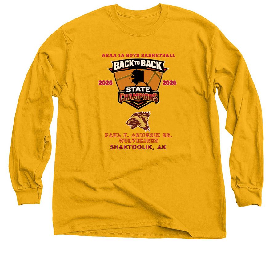 Shaktoolik Back to Back Gold, a Gold Classic Long Sleeve Tee