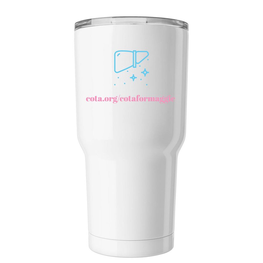 Team Maggie, a White Insulated Tumbler (back-view)