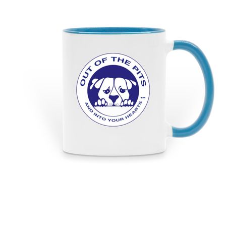 Out Of The Pits mug, a Light Blue Two-Tone Ceramic Mug