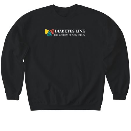 TCNJ Diabetes Link Prints, a Black Softstyle Crewneck Sweatshirt