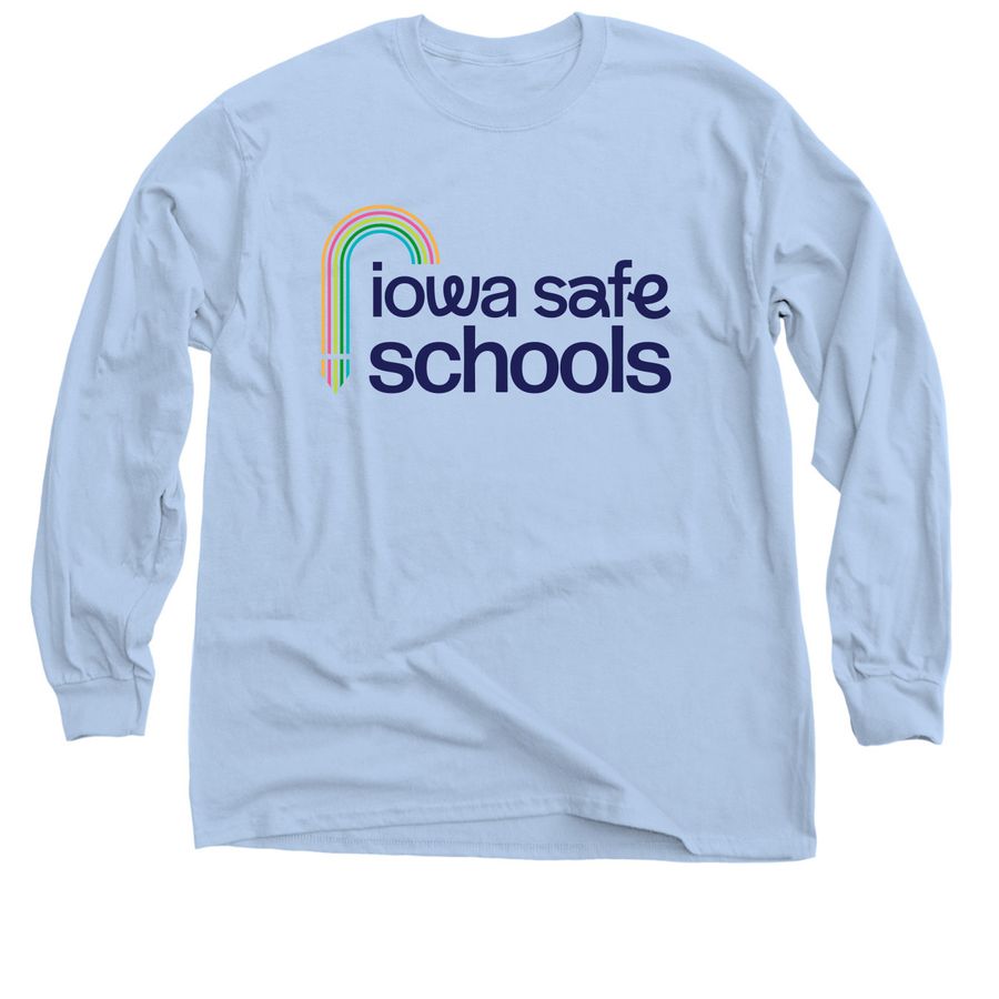 Long Sleeves & Crewnecks - Navy Rainbow Logo, a Light Blue Classic Long Sleeve Tee