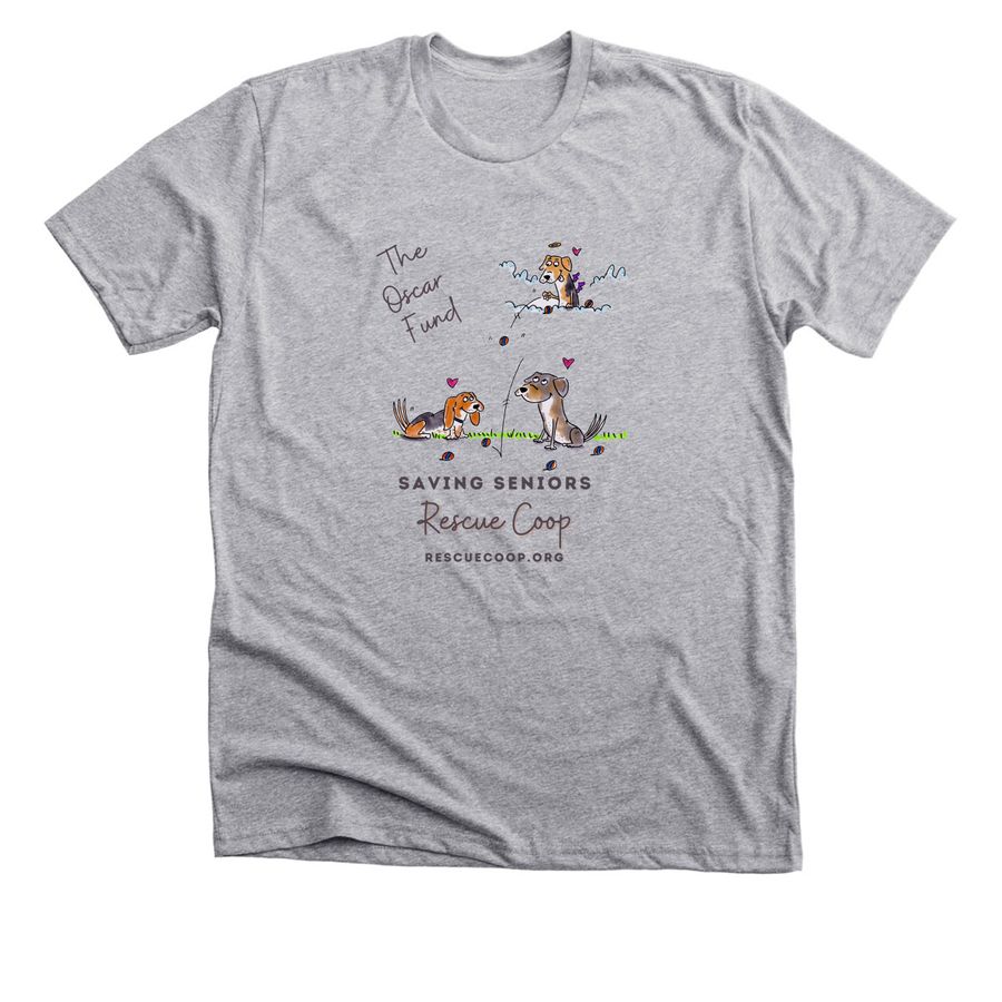 Rescue Coop: The Oscar Fund, a Athletic Heather Premium Unisex Tee