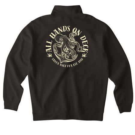 All Hands On Deck!, a Black Midweight Quarter Zip Pullover