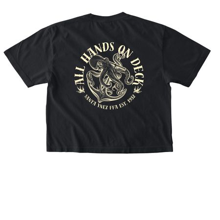 All Hands On Deck!, a Black Comfort Colors Boxy Tee