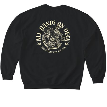 All Hands On Deck!, a Black Softstyle Crewneck Sweatshirt