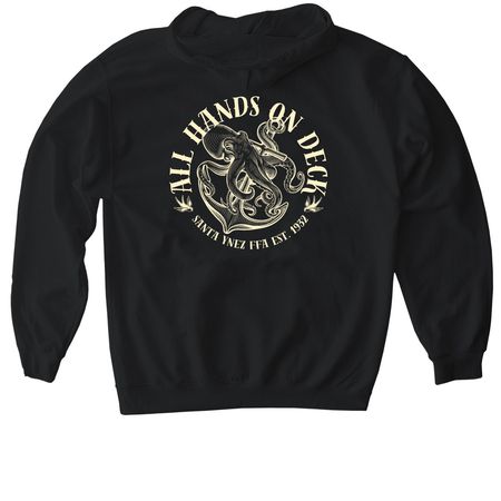 All Hands On Deck!, a Black Gildan Softstyle Pullover Hoodie