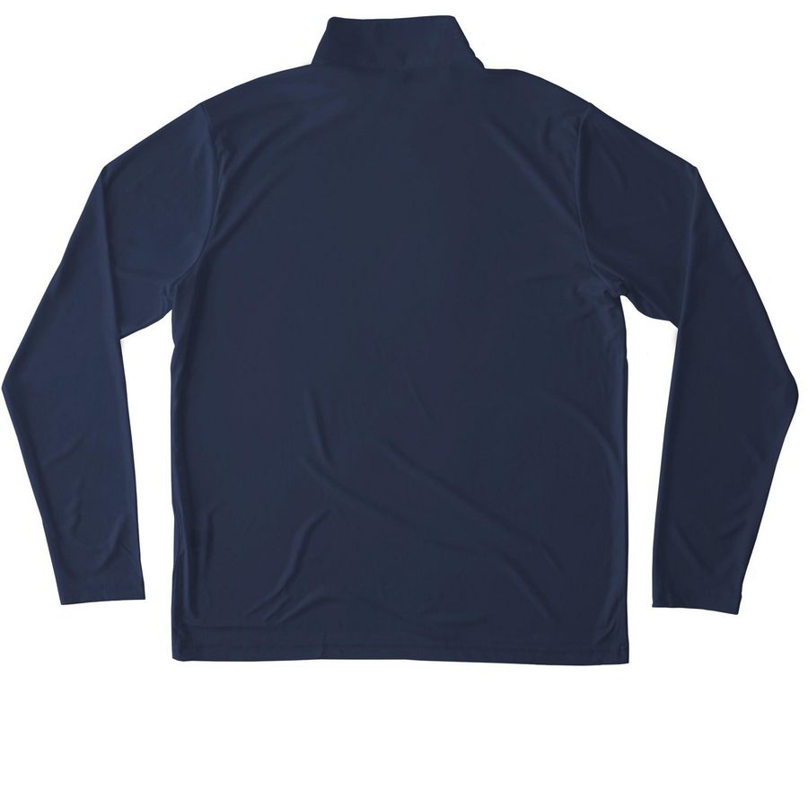 Watershed Activewear, White, a True Navy Unisex Performance Quarter Zip Pullover (back-view)