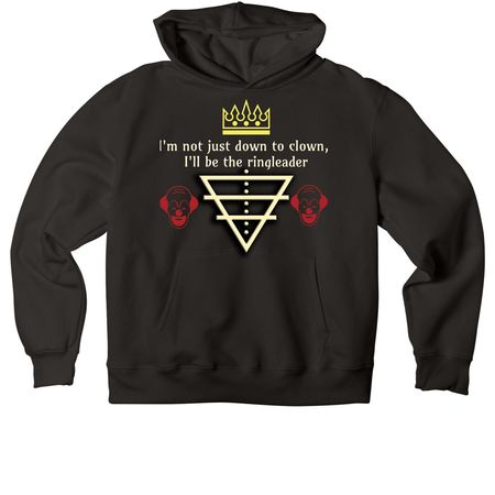 Down to Clown?, a Black Premium Heavyweight Pullover Hoodie