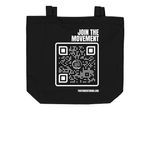 This Tote Carries Dreams, a Black Organic Cotton Tote Bag (back-view)