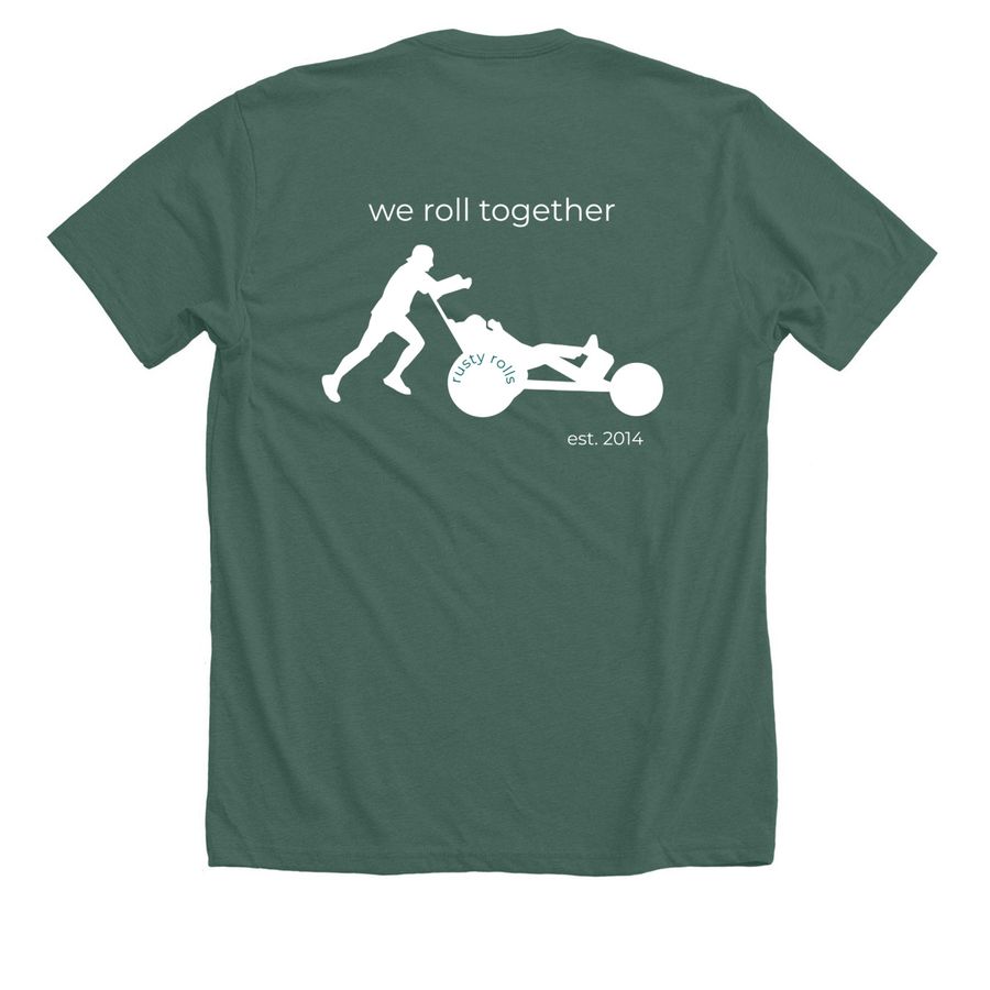 Team Rusty Rolls - Back to Boston!, a Heather Forest Premium Unisex Tee (back-view)