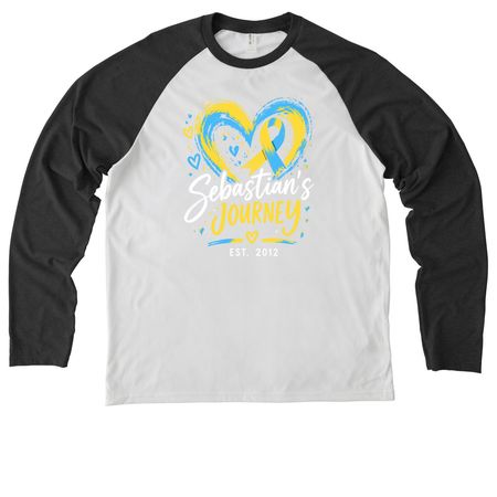 Sebastian?s Journey&nbsp;, a Space Black/ Bright White Allmade Eco Triblend Colorblock Raglan Long Sleeve Tee