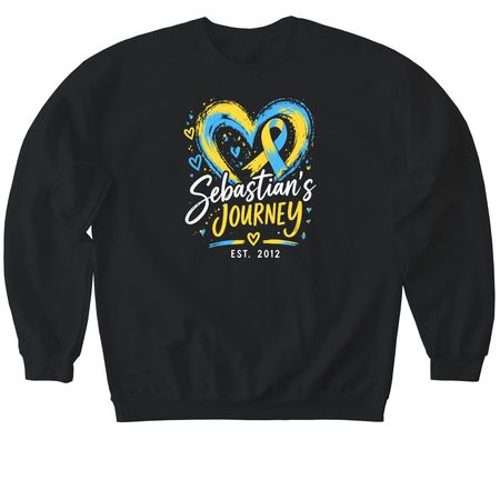 Sebastian?s Journey&nbsp;, a Black Softstyle Crewneck Sweatshirt