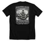 For the Glory of God, a Solid Black Blend Premium Unisex Tee (back-view)