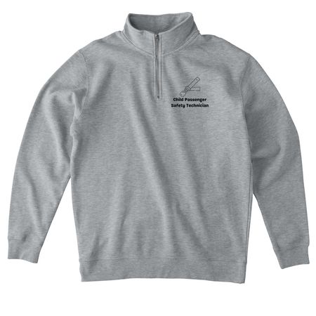 Child Passenger Safety Technician, a Grey Heather Midweight Quarter Zip Pullover
