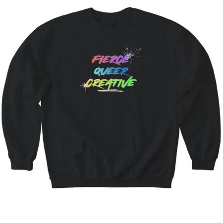 Fierce Queer Creative, a Black Softstyle Crewneck Sweatshirt