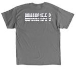 Romans 15:5-6, a Charcoal Classic Unisex Tee (back-view)