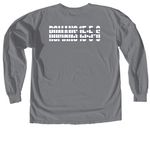 Romans 15:5-6, a Granite Comfort Colors Long Sleeve Tee (back-view)