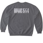 Romans 15:5-6, a Charcoal Softstyle Crewneck Sweatshirt (back-view)