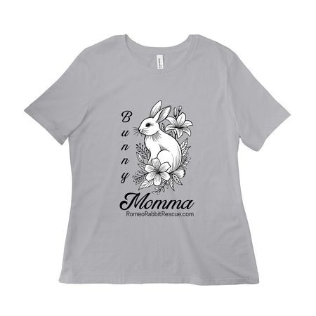 Buny Momma Floral, a Solid Athletic Grey Women?s Relaxed Cotton Tee