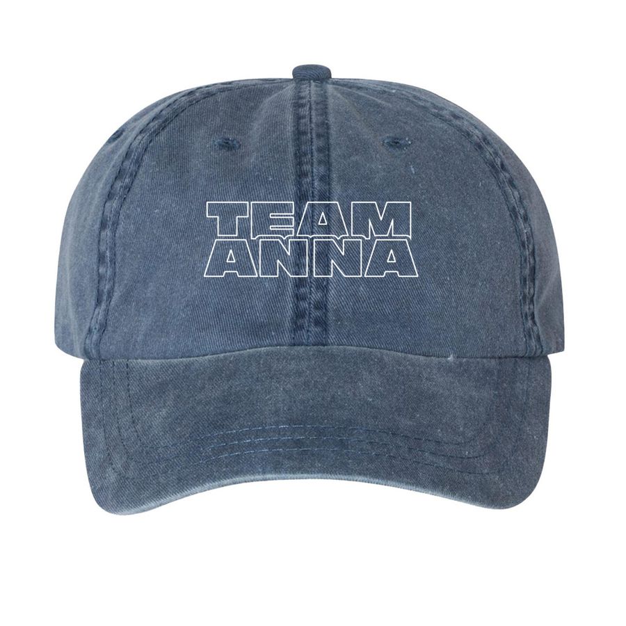 Team Anna - Hat, a Navy Printed Pigment Dye Baseball Cap