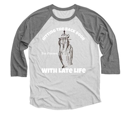 The Fastball, a Premium Heather and Heather White 3/4 Sleeve Baseball Tee