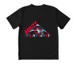 Active Gear, a Black Youth Performance Tee (back-view)