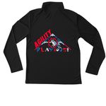 Active Gear, a Black Youth Performance Quarter Zip Pullover (back-view)