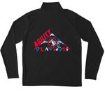 Active Gear, a Black Unisex Performance Quarter Zip Pullover (back-view)