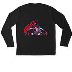 Active Gear, a Black Unisex Performance Long Sleeve Tee (back-view)