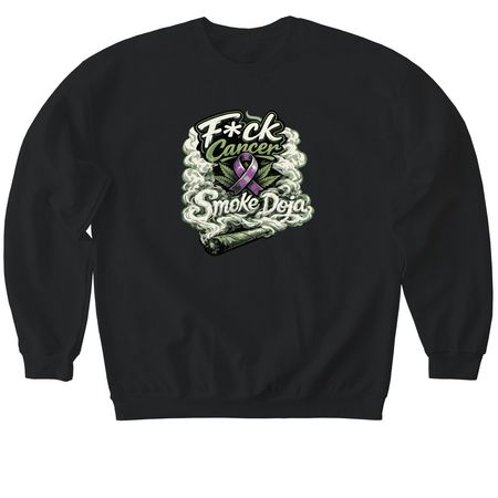 F*ck cancer&nbsp;, a Black Softstyle Crewneck Sweatshirt