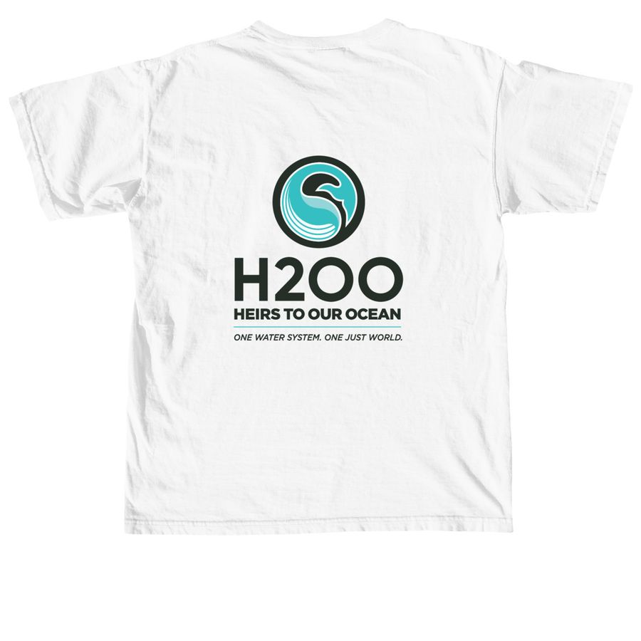 Heirs To Our Ocean - Classic White, a White Comfort Colors Unisex Tee (back-view)