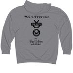 Pug-O-Ween 2026, a Gunmetal Heather Midweight Pullover Hoodie (back-view)